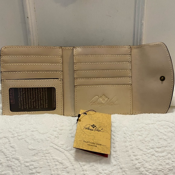 Patricia Nash* Reiti* Kiss-lock Leather Woven Wallet• NWT - Picture 5 of 9